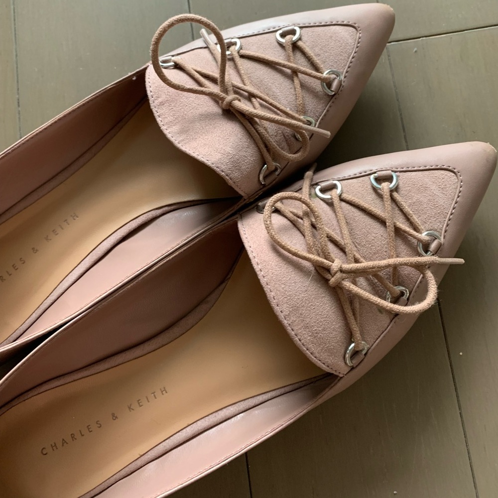 Charles & Keith pink flats women US 7